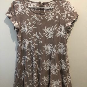 Beige and white floral tunic